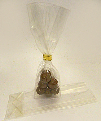 Small Clear Block Bottom Chocolate Bag (55mm x 30mm x 170mm)- pack of 100